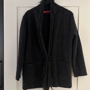 Elegant Black Open-Front Cardigan